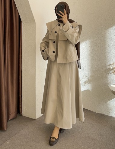 50725 Hakim Yaka Kemerli Panço GRİ